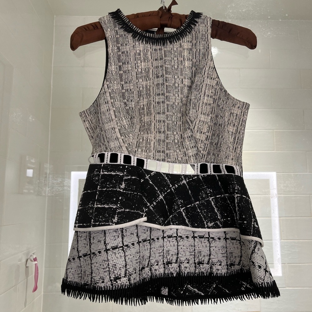 Designer Jonathan Simkhai Black and White Sleeveless Top